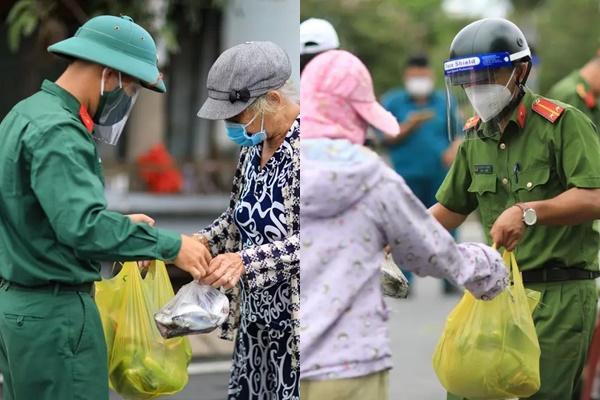 Clip bộ đội chạy mang đồ ăn cho người dân giữa trưa nắng-3