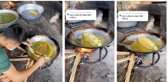 Lác mắt xem anh bộ đội rán trứng vuông vức như gấp chăn-1