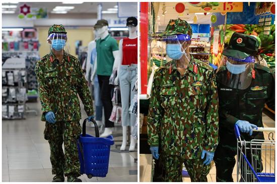 Bộ đội đi chợ hộ F0 ở TP.HCM