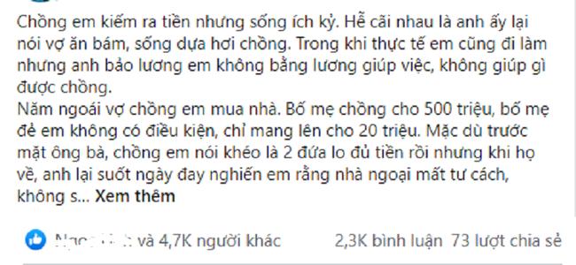 Bố mẹ vợ lên chơi, chồng tuyên bố nhà không phải cái chợ-1