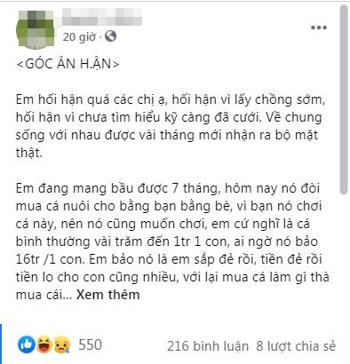 Vợ sắp đẻ muốn mua máy giặt, chồng lại rước cá cảnh ngắm cho vui-1