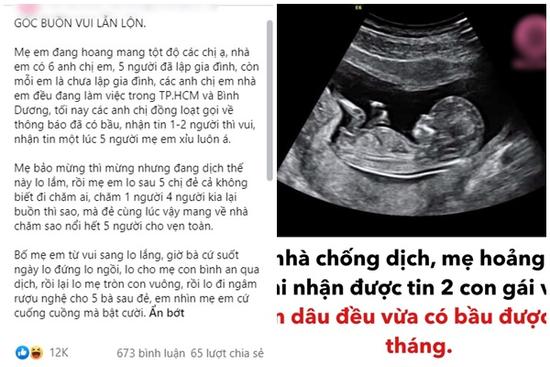 Ở nhà chống dịch, mẹ 'hoảng hồn' khi nghe tin 5 con cùng có bầu