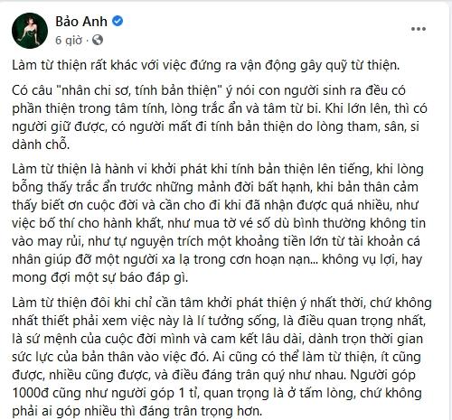 Bị mắng bênh nghệ sĩ ăn tiền từ thiện, Bảo Anh nói gì?-5