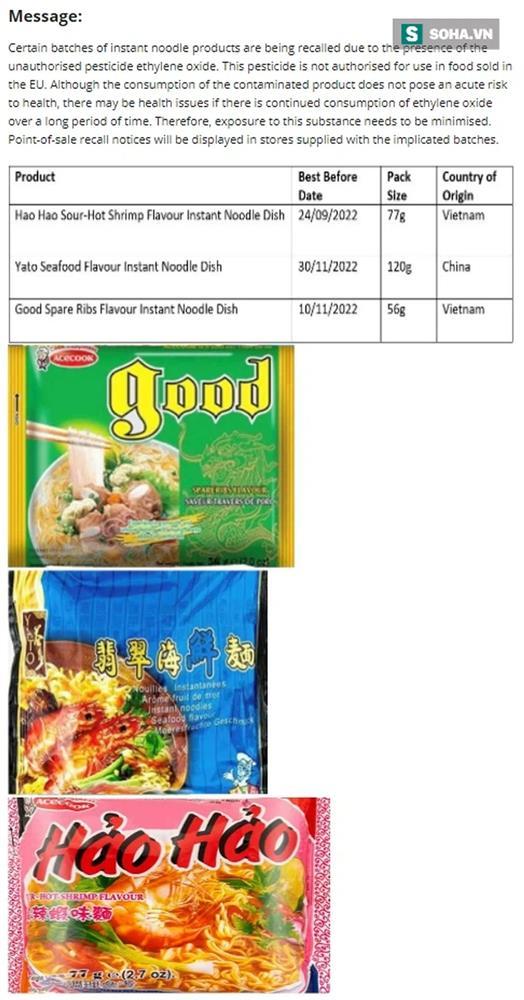 Thu hồi mì Hảo Hảo vì chứa chất gây ung thư, Acecook Việt Nam nói gì?-2
