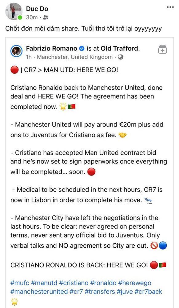 CR7 trở lại MU sau 12 năm, fan Việt: Đi đâu cũng không bằng nhà mình-7