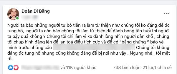 Vợ chồng Đoàn Di Băng ngừng từ thiện vì làm nhiều cũng bị chửi-2