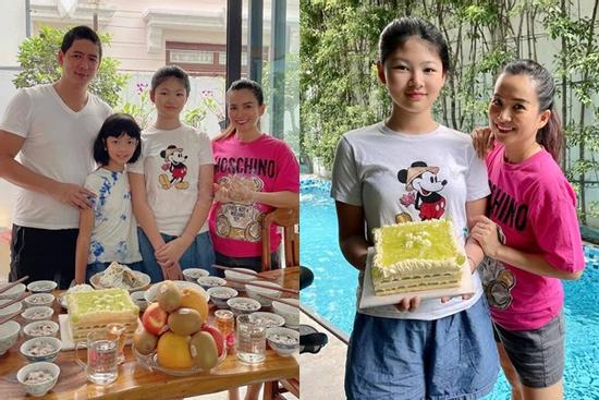 Vợ Bình Minh thành 'nấm lùn' trong gia đình toàn chân dài