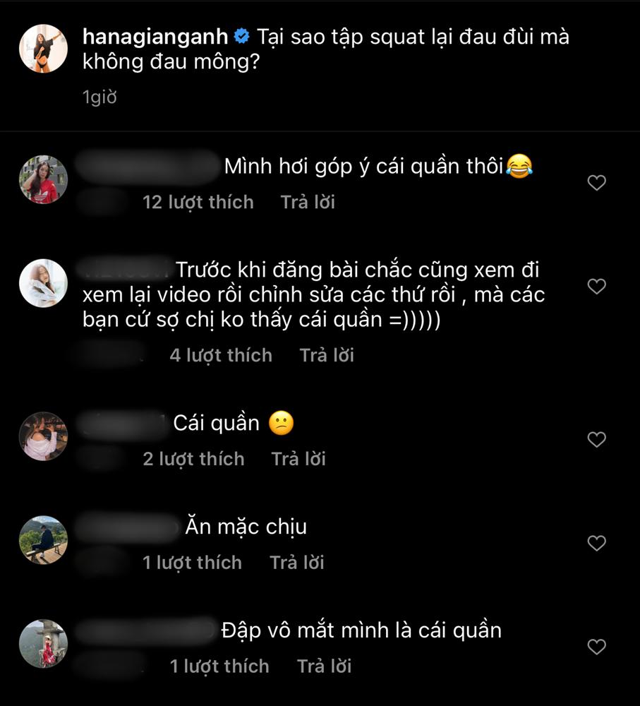 Hana Giang Anh bị phản ứng vì lỗi mặc đồ gym lộ vùng kín-2