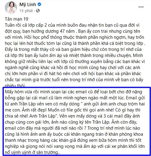 Mỹ Linh nghẹn ngào khi xem lại email từ cố nhạc sĩ Trần Lập-1