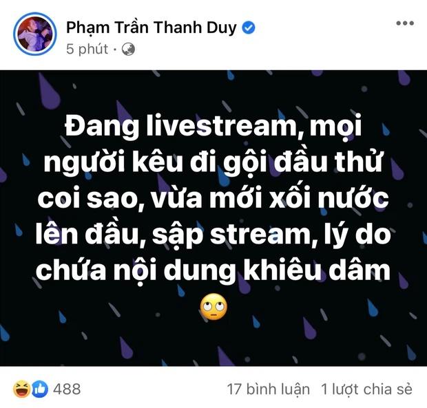 Thanh Duy bị cấm livestream vì hành động khiêu dâm?-1