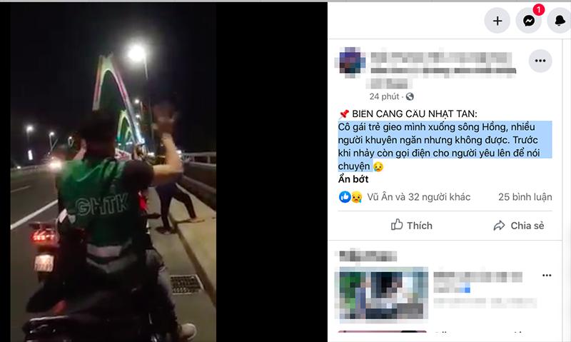 Cô gái trẻ đêm qua nhảy cầu Nhật Tân: Đã tự bơi vào bờ-1