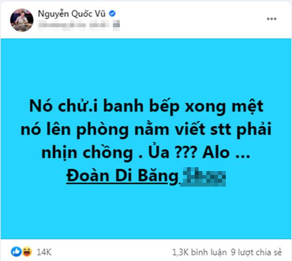 Vào bếp nấu ăn, ông xã Đoàn Di Băng vẫn bị vợ chửi banh nóc-1