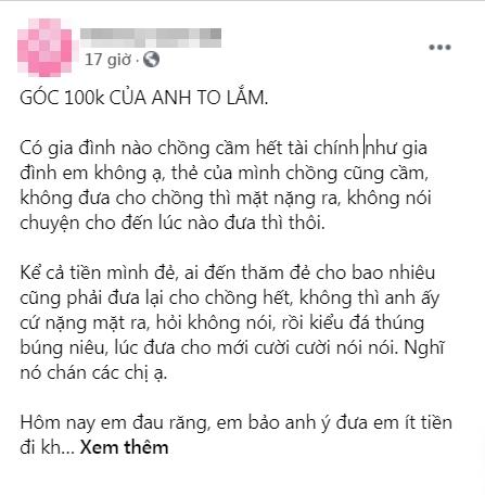 Vợ đau răng xin tiền đi khám, chồng đưa đúng 100k còn nói phũ-1