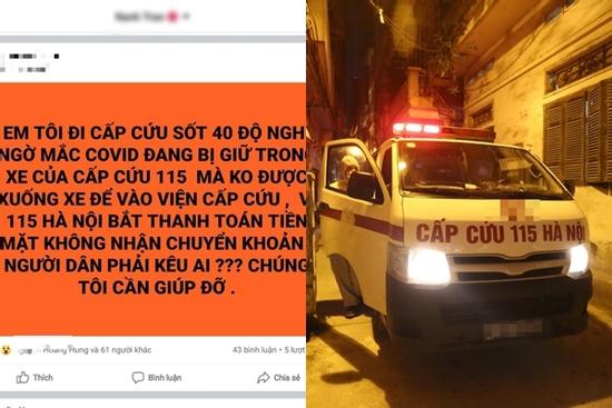 Bệnh nhân bị xe 115 Hà Nội 'nhốt' chỉ vì không có tiền mặt