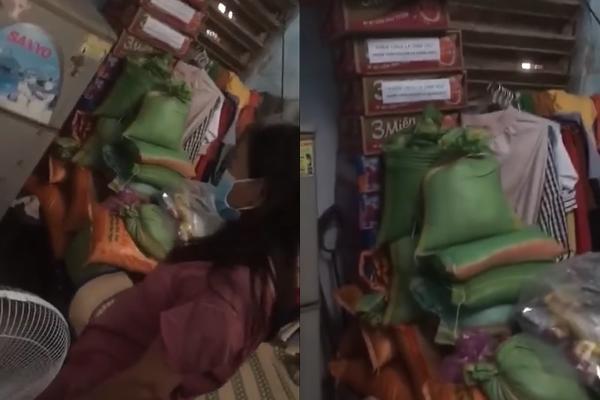 Nhà chất cả chục bao gạo, thùng mì, bà thím vẫn gọi xin cứu trợ-2