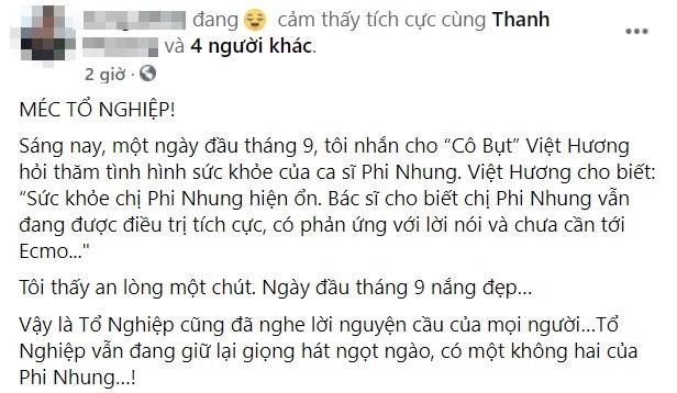 Sau 6 ngày nằm Bệnh viện Chợ Rẫy, sức khỏe Phi Nhung ra sao?-1