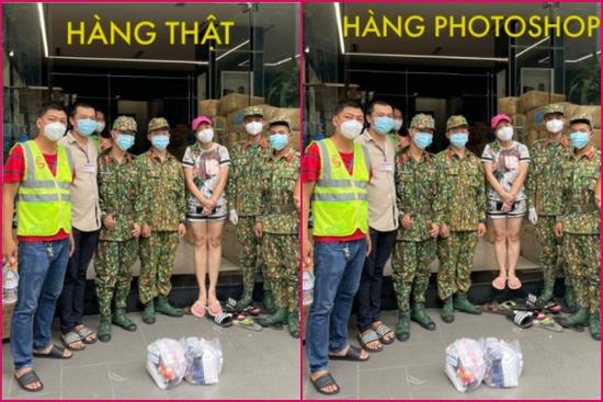 Việt Hương 'quạo' vì bị photoshop ảnh từ thiện bên dàn quân nhân