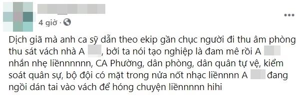 Nam ca sĩ đình đám bị công an sờ gáy vì tụ tập thu âm mùa dịch-1