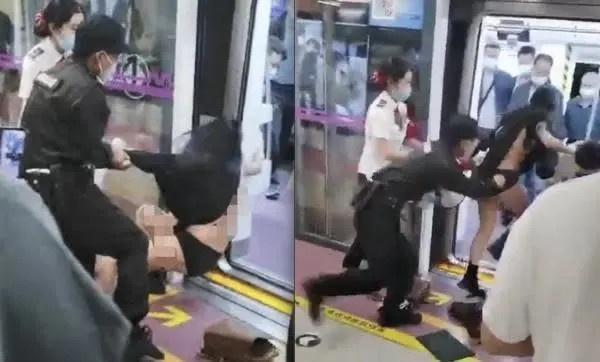 Cô gái trẻ bị bảo vệ lôi rách váy, tống cổ ra khỏi tàu điện ngầm-2