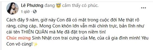 Lê Phương vui vẻ, Quách Ngọc Ngoan buồn bã ngày sinh nhật con-1