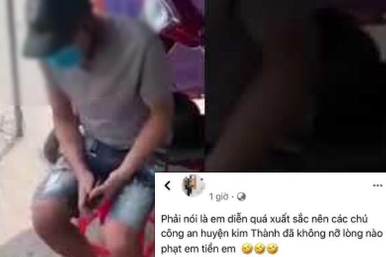 Thanh niên lạy lục công an rồi về viết status tự khen: 'Diễn xuất sắc'