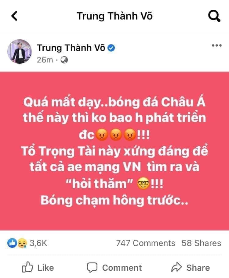 Thành Trung bị chỉ trích vì cổ vũ dân mạng tấn công trọng tài-2