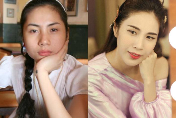 Thủy Tiên vụt trở nên sang chảnh kiêu kỳ với lông mày ngang, thẳng, mảnh.