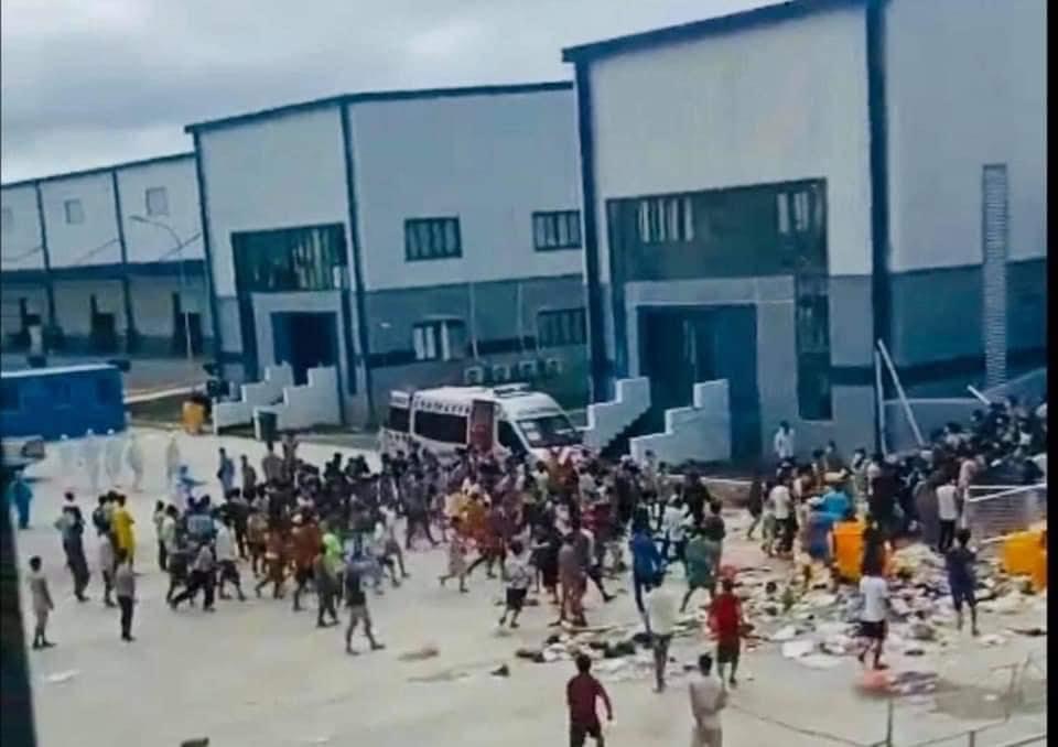 F0 xô rào, tranh cướp đồ ăn ở bệnh viện dã chiến tại Bình Dương-1