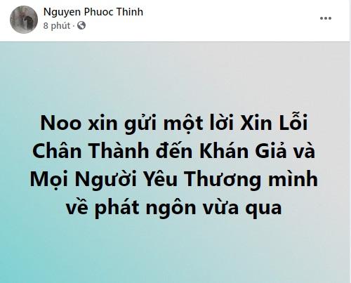 Noo Phước Thịnh xin lỗi sau phát ngôn phản cảm-1