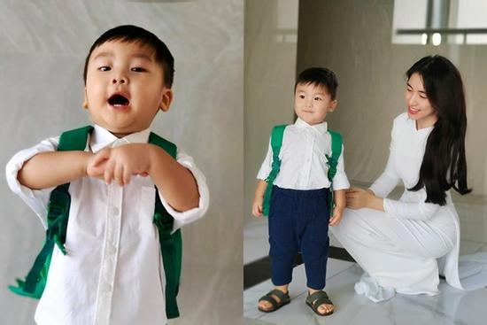 Bộ ảnh khai giảng của mẹ con Hòa Minzy gây bão mạng
