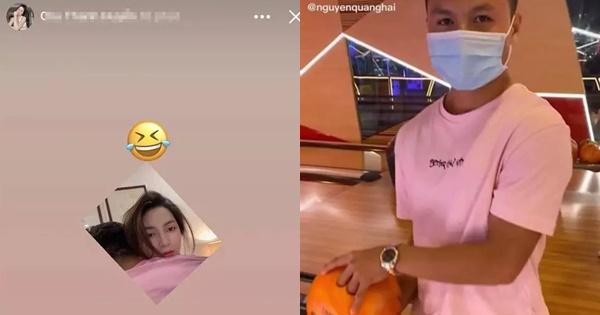 Vạch áo cho người xem, bồ tin đồn Quang Hải lộ chân ngực-7