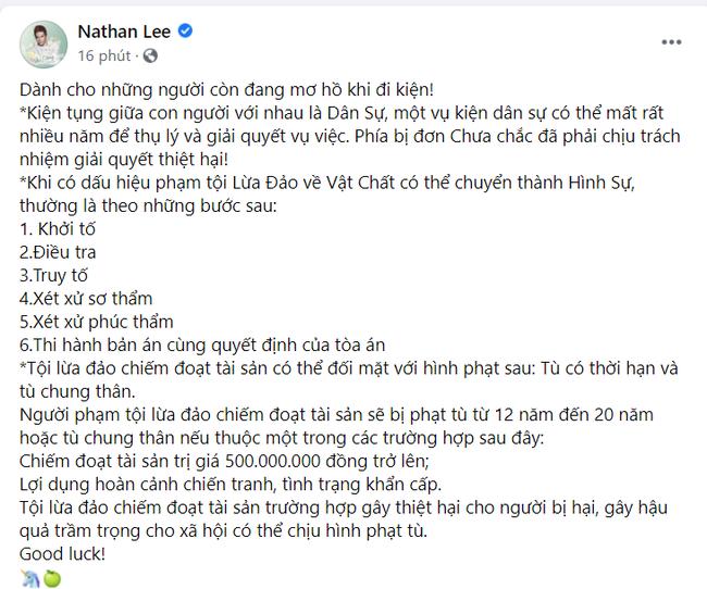 Nathan Lee nhắn vài gạch đầu dòng tới ai đó đang đòi đi kiện-1