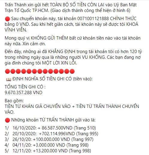 Fanpage 18 triệu follow sao Trấn Thành chỉ kêu gọi được hơn 9 tỷ?-7