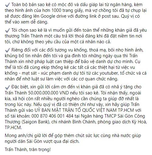 Fanpage 18 triệu follow sao Trấn Thành chỉ kêu gọi được hơn 9 tỷ?-12