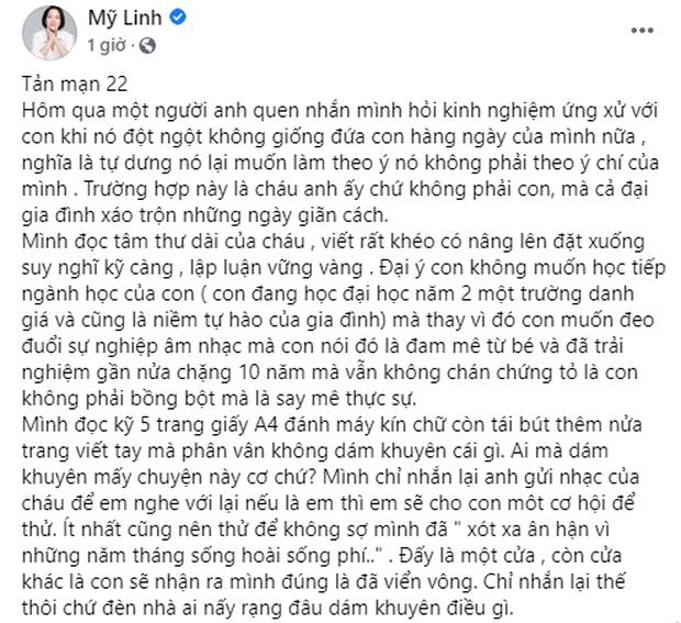 Mỹ Linh từng bị bố mắng xướng ca vô loài, con từ chối nhạc nhẽo-1