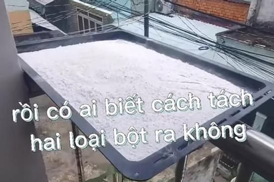 Bố trộn bột nếp vào bột gạo, thanh niên cầu cứu 'nhặt bao giờ xong?'