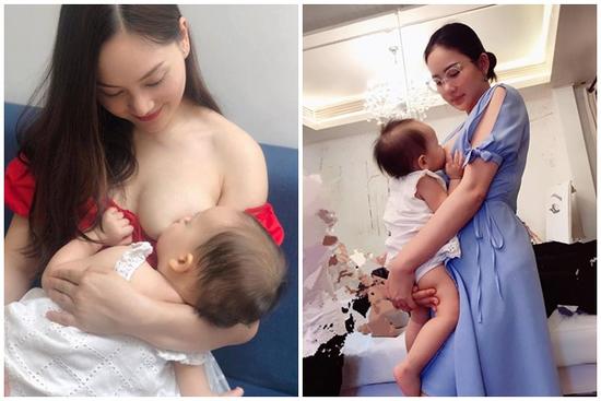 Mỹ nhân Việt ngực trần cho con bú, có cô còn bán nude