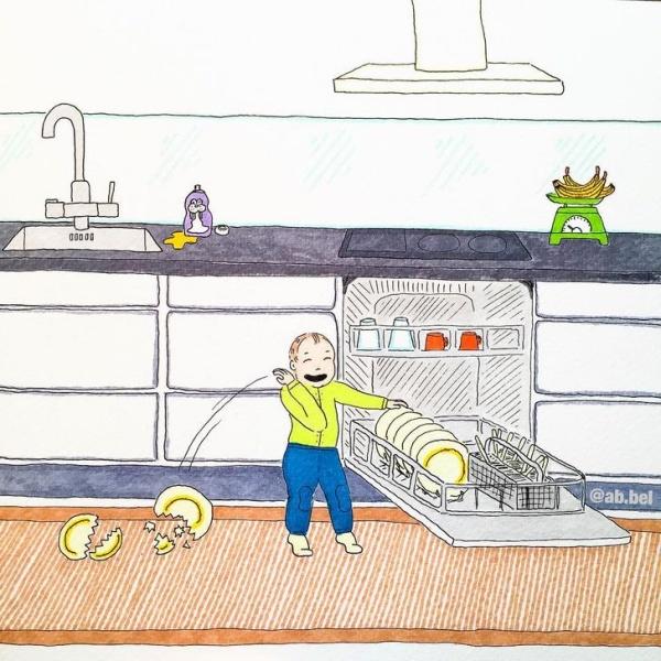 Những bức tranh vui cho thấy chăm con nhàn và sướng lắm!-10