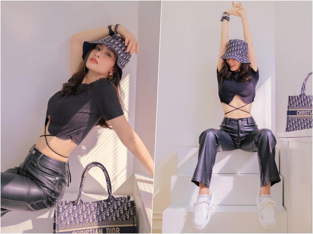 Trước đó, khi diện áo croptop đan dây thì vòng eo của nữ ca sĩ phẳng lì quyến rũ.