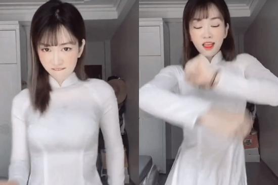 Lê Bống gây tranh cãi mặc áo dài trắng bó sát, nhảy nhạc xập xình