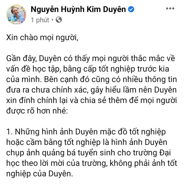 Bị bóc học dốt, tốt nghiệp ảo, Á hậu Kim Duyên nói gì?-2