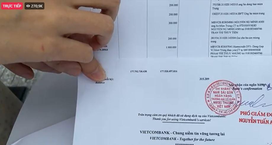 Thủy Tiên công khai sao kê tại ngân hàng: Đúng 177 tỷ đồng-13