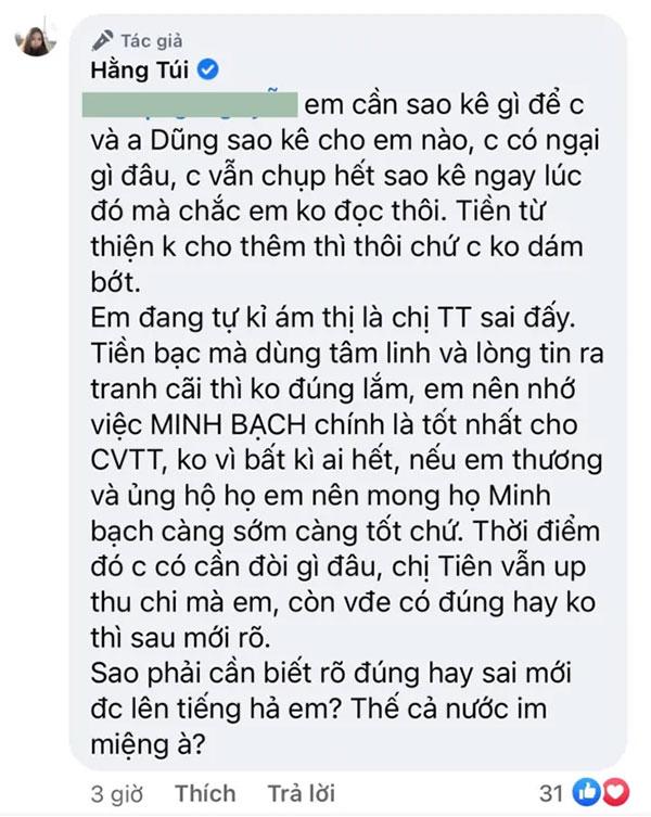 Chuyển gần 100 triệu, Hằng Túi phát ngôn sốc khi Thủy Tiên sao kê-5