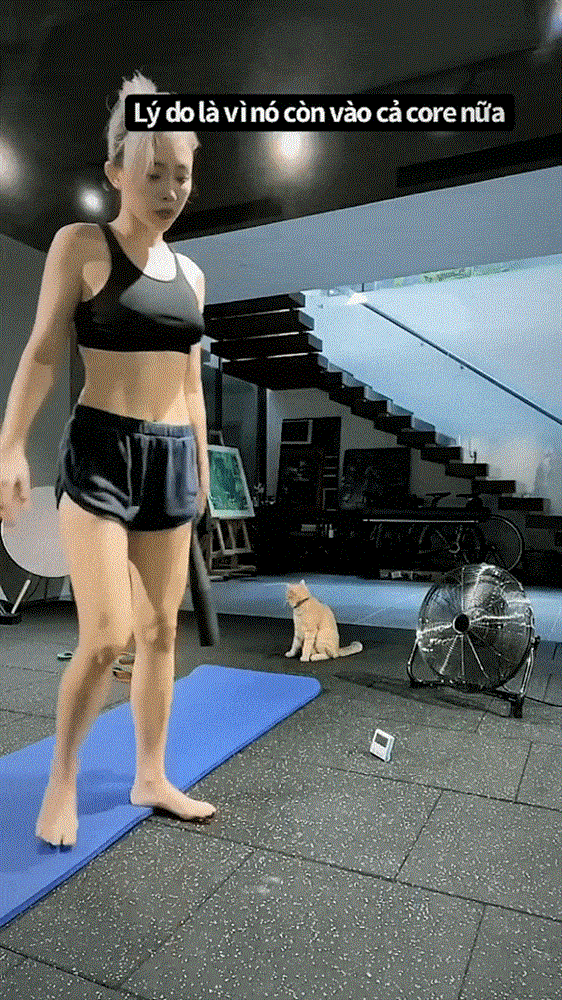 Tóc Tiên lộ vòng 1 như mẹ bỉm sữa khi tập gym tại gia-4