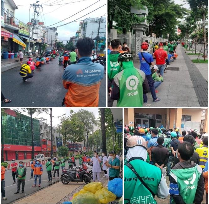 Shipper ở TP.HCM tăng đột biến, trạm y tế lại quá tải-1