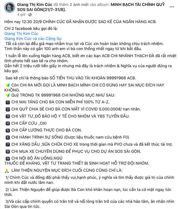 Giang Kim Cúc tung xấp sao kê gần 2 tháng hết 2,5 triệu tiền giấy in-2