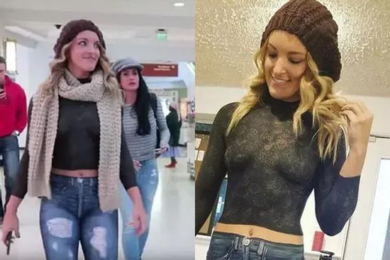 Sửng sốt cô gái 'không mặc quần áo' ngang nhiên đi lại ở siêu thị