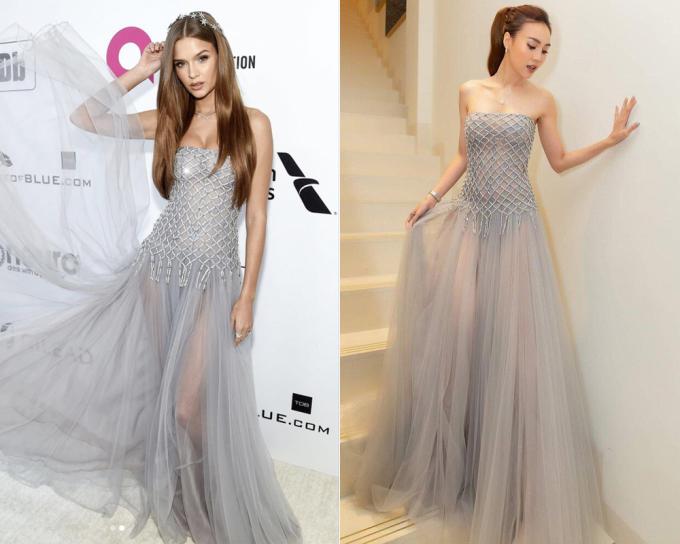 Thanh Hằng đụng hàng xuyên lục địa tại thảm đỏ Emmy 2021-12