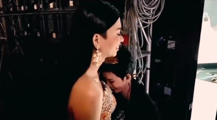 Chị đại làng mẫu bé như cái kẹo khi đứng cạnh Hải Triều-2