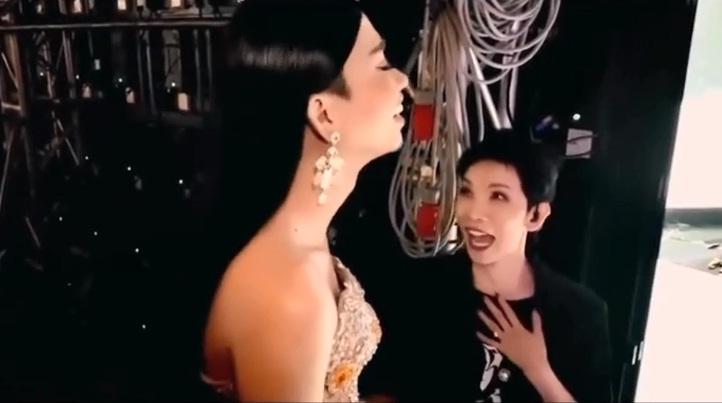 Chị đại làng mẫu bé như cái kẹo khi đứng cạnh Hải Triều-4